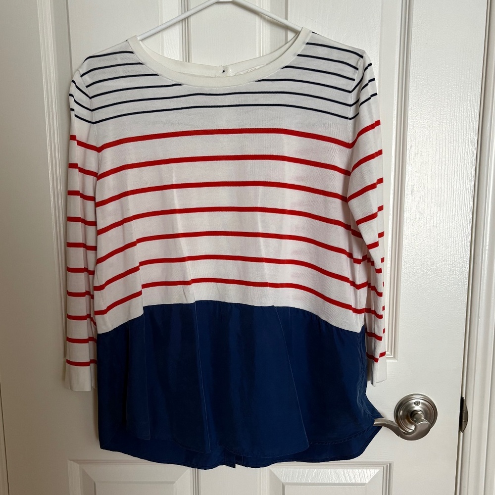 Red/white/blue striped top ❤️🤍💙